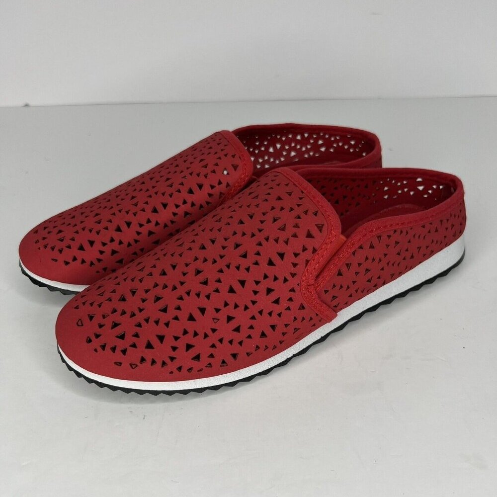 Angel Steps Christy Cutout Red Mule Light Weight Slip-On Flats Womens Size 7